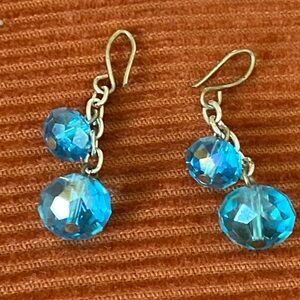 Beautiful Blue Beaded Drop Earrings